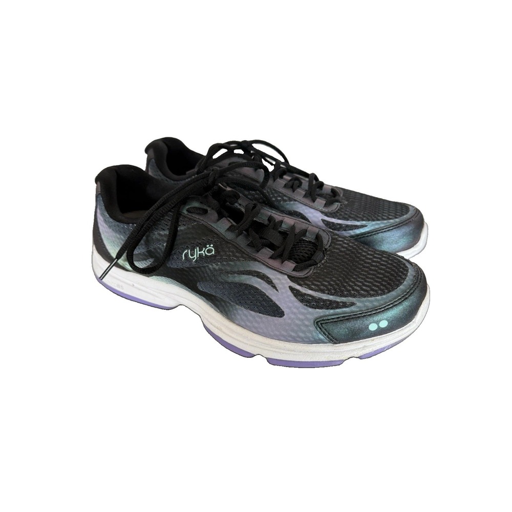 Ryka Devotion Plus 2 Women Walking Shoes Black Purple Ice Iridescent Size 8.5W
